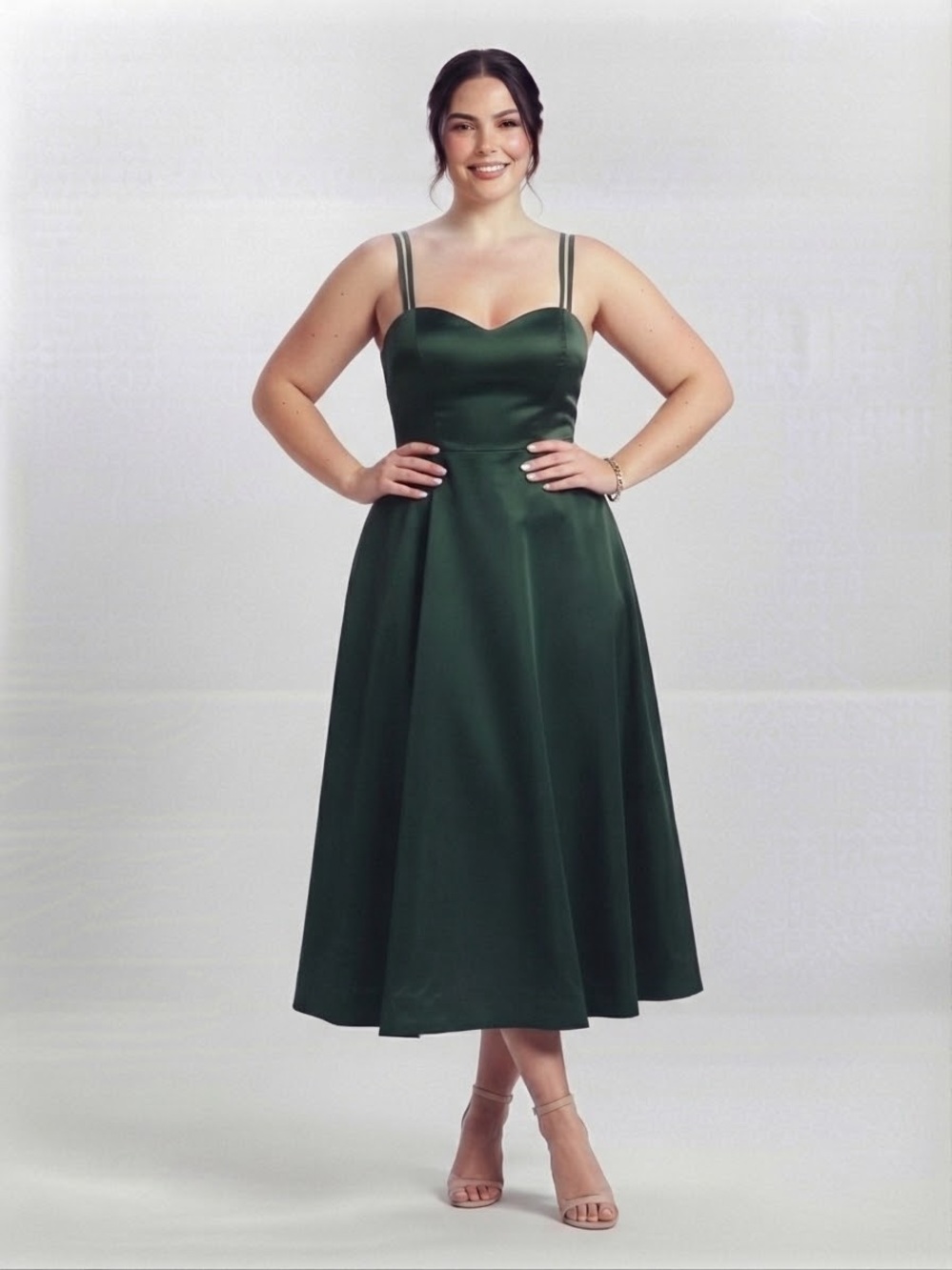 New Emerald Satin A-Line Prom Dress - Women's Formal Gown Women’s Size 14